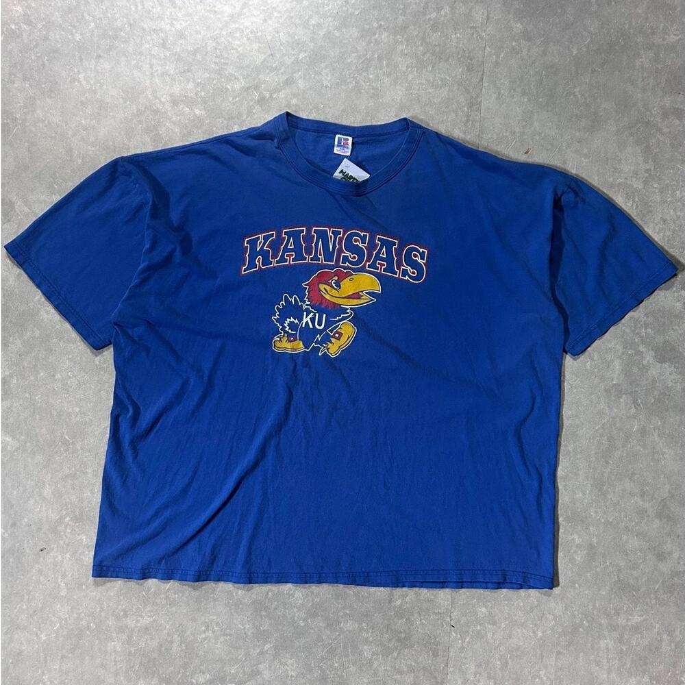 2000's Vintage Kansas Jayhawks Russell Blue T-Shirt -XXXL